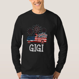 Camiseta Gigi Auto Bandera Estadounidense 4 De Julio Abuela