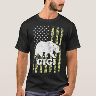 Camiseta Gigi Bear Camping Camuflaje de Senderismo USA Amer