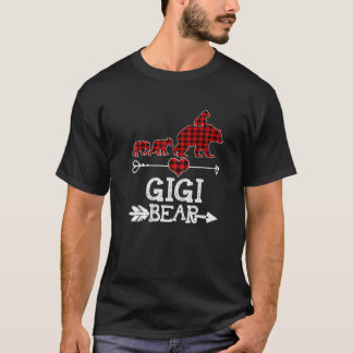 Camiseta Gigi Bear Navidades Pajama Red Plaid Buffalo