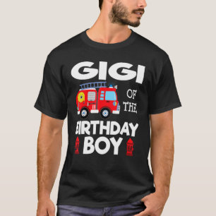 Camiseta Gigi Birthday Boy Fire Camión Toddler Firefighter 