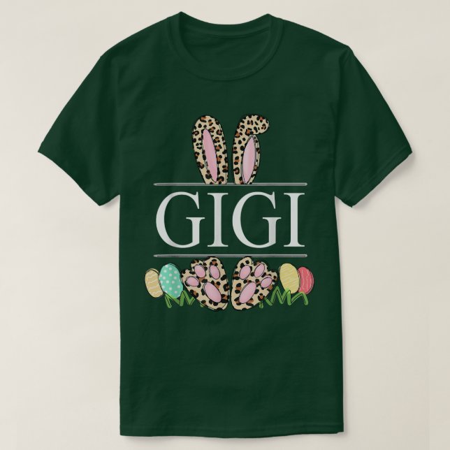 Camiseta gigi Bunny Leopard Grandma Easter Day Rabbit Eggs  (Diseño del anverso)
