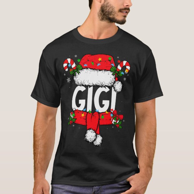 Camiseta Gigi Christmas Pajama Santa Claus Family Matching  (Anverso)