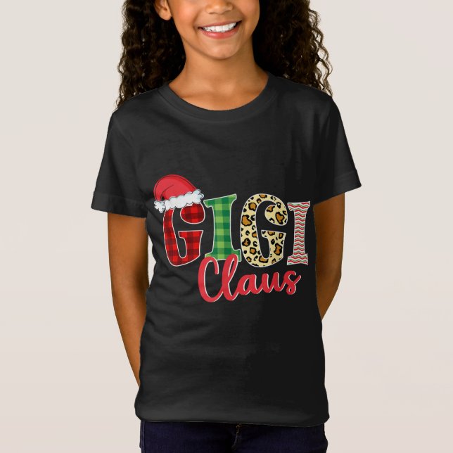 Camiseta Gigi Claus Santa Hat Funny Xmas Pajama Clothing (Anverso)