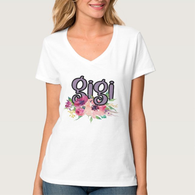 Camiseta GiGi con flores acuáticas (Anverso)