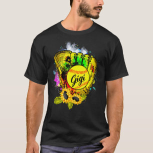 Camiseta Gigi Cute Sunflowers Pitcher Holding Ball