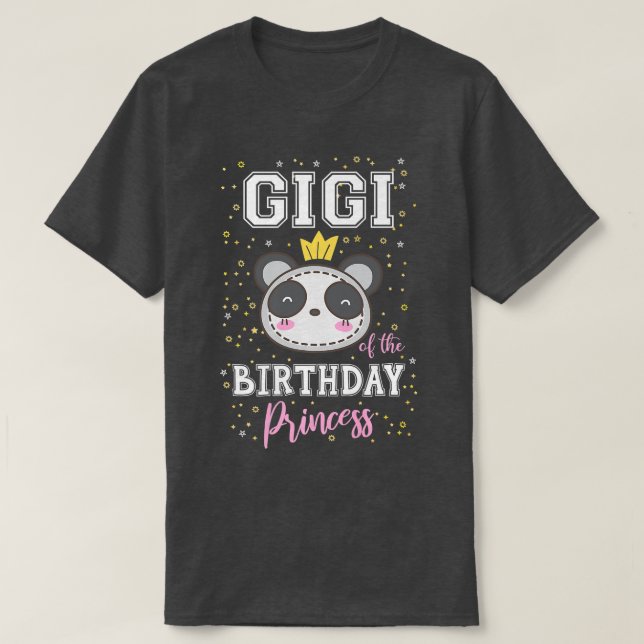 Camiseta Gigi de la princesa de cumpleaños Cute Panda Bear  (Diseño del anverso)