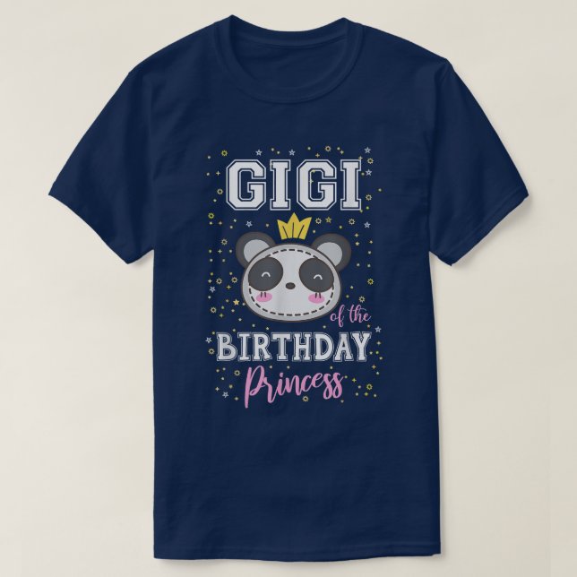 Camiseta Gigi de la princesa de cumpleaños Cute Panda Bear  (Diseño del anverso)