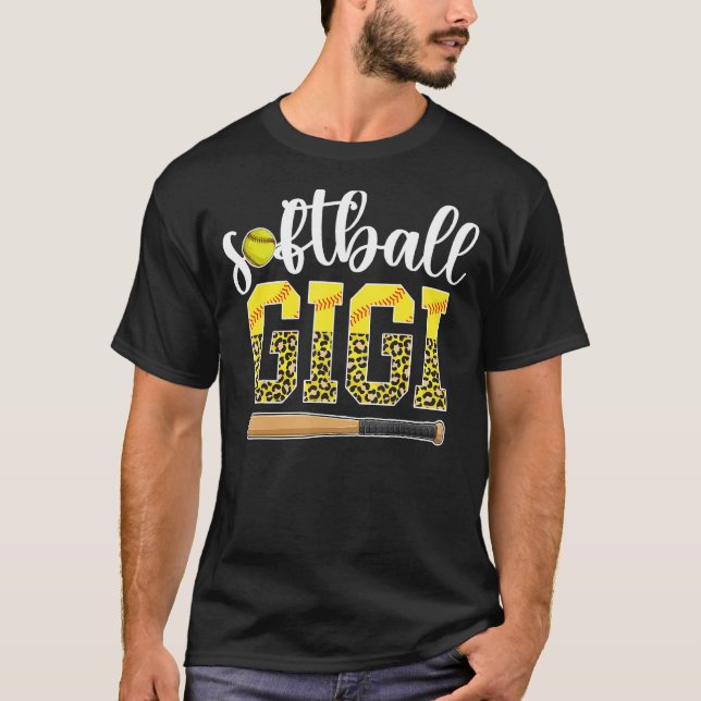 Camiseta Gigi De Softball De Un Leopardo De Softball (Anverso)