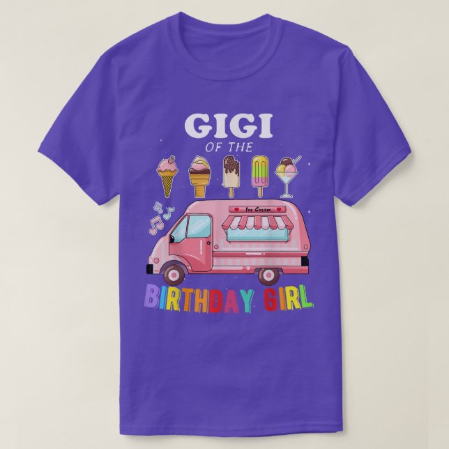 Camiseta Gigi Del Chica De Cumpleaños Helado Camión Bday Pa (Diseño del anverso)