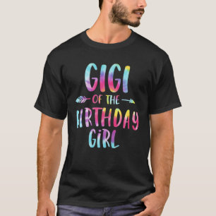 Camiseta Gigi del cumpleaños del Chica Tye Dye Colorful Bda