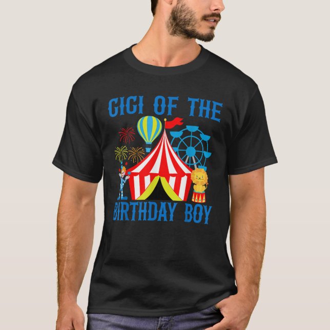 Camiseta Gigi del cumpleaños del coche de boy Ringmaster Ci (Anverso)