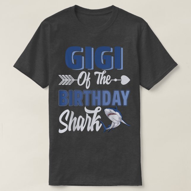 Camiseta Gigi Del Niño De Cumpleaños Fami Del Océano Tiburó (Diseño del anverso)