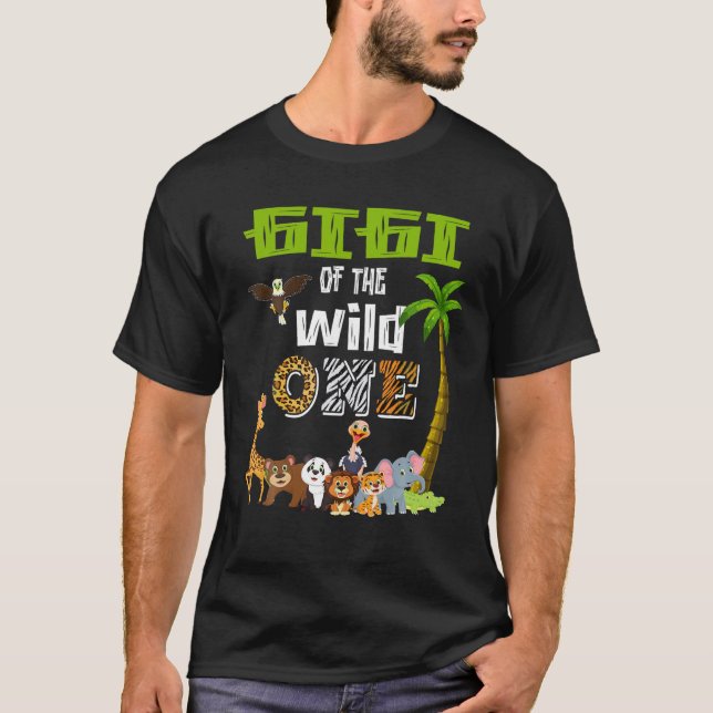 Camiseta Gigi Del Salvaje Un Zoológico Tema Primer Fiesta d (Anverso)