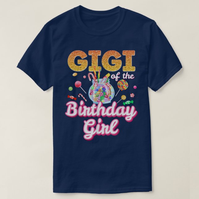 Camiseta GiGi Del Tema De La Familia Candy Chicas De Cumple (Diseño del anverso)