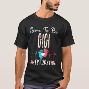 Camiseta Gigi Est2024 Embarazo De Flor De Lámina De Lámina 