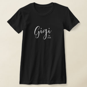 Camiseta Gigi Establecido Escritura Blanca 