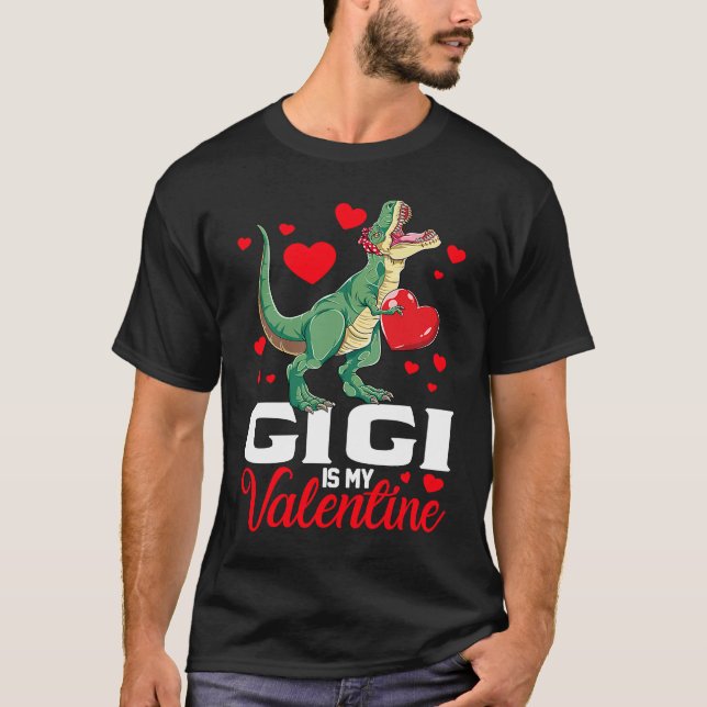 Camiseta Gigi Is My Valentine rex Saurus Happy Valentines D (Anverso)