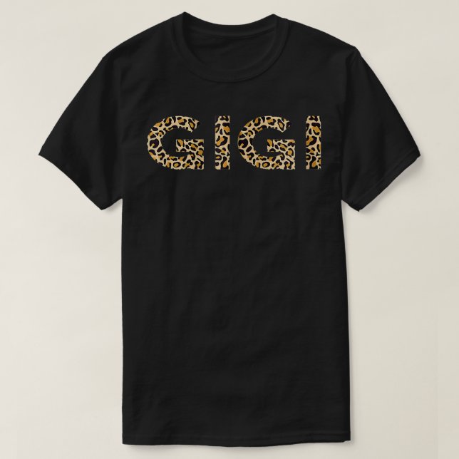 Camiseta Gigi Leopard para las mujeres Navidades de la abue (Diseño del anverso)