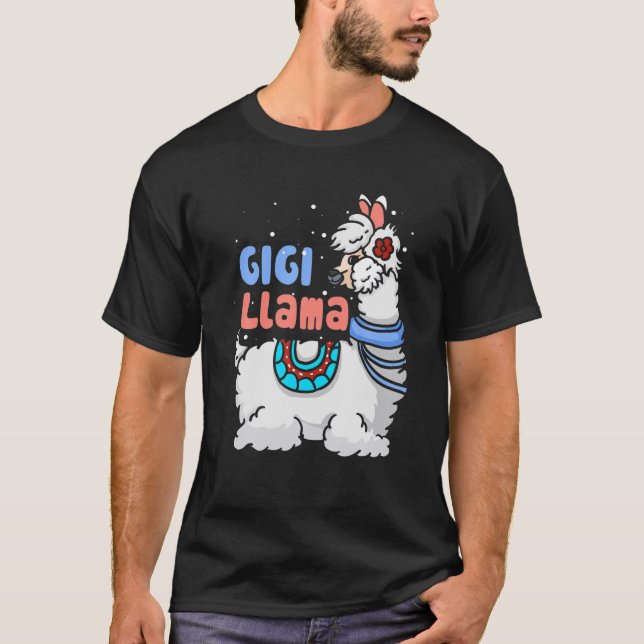 Camiseta Gigi Llama Navidades familiares a juego regalos de (Anverso)