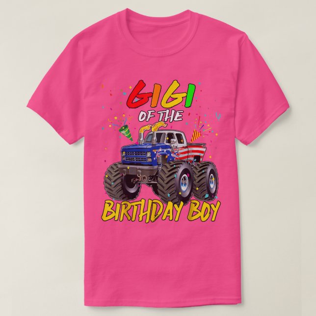 Camiseta Gigi Of The Birthday Boy Monster Truck Birthday  (Diseño del anverso)