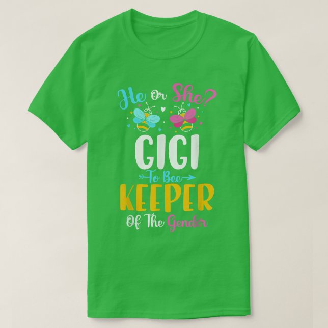 Camiseta Gigi para ser el guardián del bebé de género (Diseño del anverso)