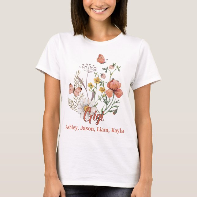 Camiseta Gigi Personalizado personalizada de Flor silvestre (Anverso)