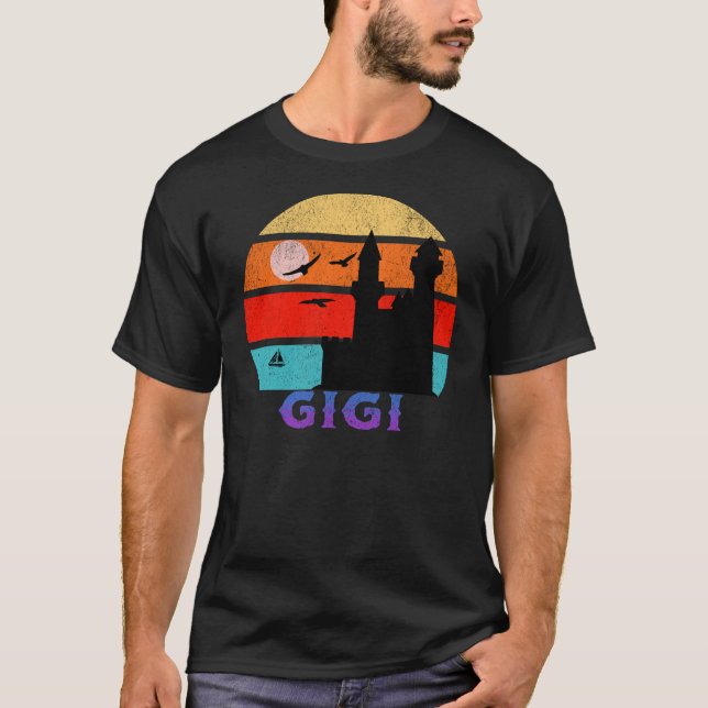 Camiseta Gigi Retro Sunset Ocean Grandfather (Anverso)