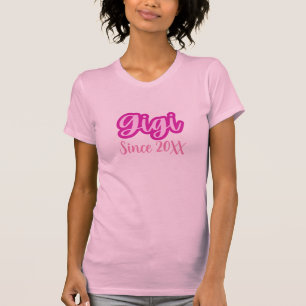 Camiseta Gigi rosa bonito desde 20XX