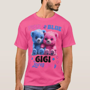 Camiseta Gigi Rosa O Azul Te Ama El Sexo Del Bebé Del Oso C
