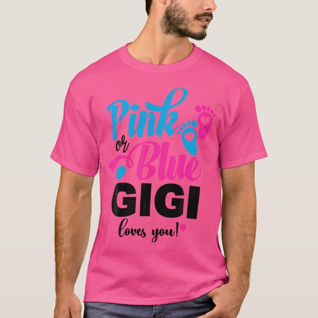 Camiseta Gigi Rosa O Azul Te Ama Género Revelar Bebé Ann (Anverso)