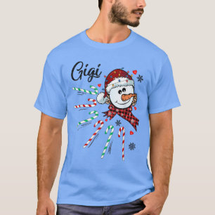 Camiseta Gigi Snowman Candy Cane Christmas Xmas Funny 