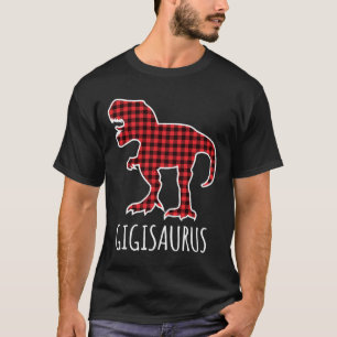 Camiseta Gigisaurus Buffalo Plaid Dinosaur Divertido Combin