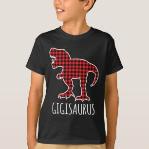 Camiseta Gigisaurus Buffalo Plaid Dinosaur Divertido Combin