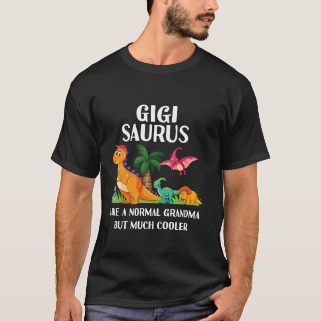 Camiseta Gigisaurus Gigi Abuela Saurus Mujeres Dinosaurio M (Anverso)