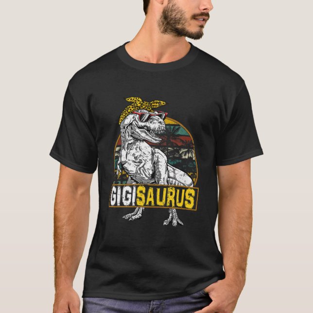 Camiseta Gigisaurus Leopard T Rex Dinosaur Gigi Saurus Moth (Anverso)