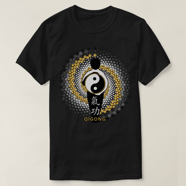 Camiseta GIGONG Golden Energy Qi Gong Yin Yang Meditación C (Diseño del anverso)