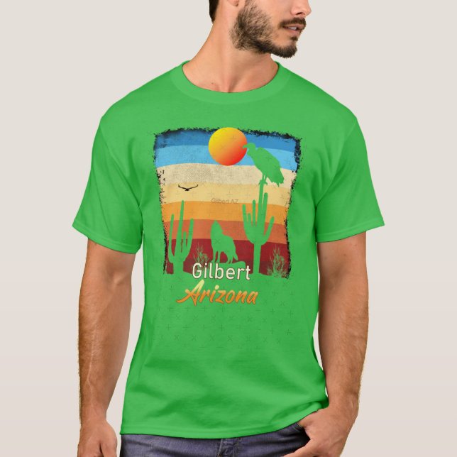 Camiseta Gilbert Arizona AZ Sunset Coyote Vulture Cactus De (Anverso)