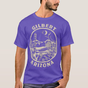 Camiseta Gilbert Arizona Linocut Ilustra del Desierto en Pr