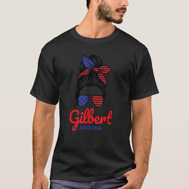 Camiseta Gilbert Arizona Retro Messy Bun (Anverso)