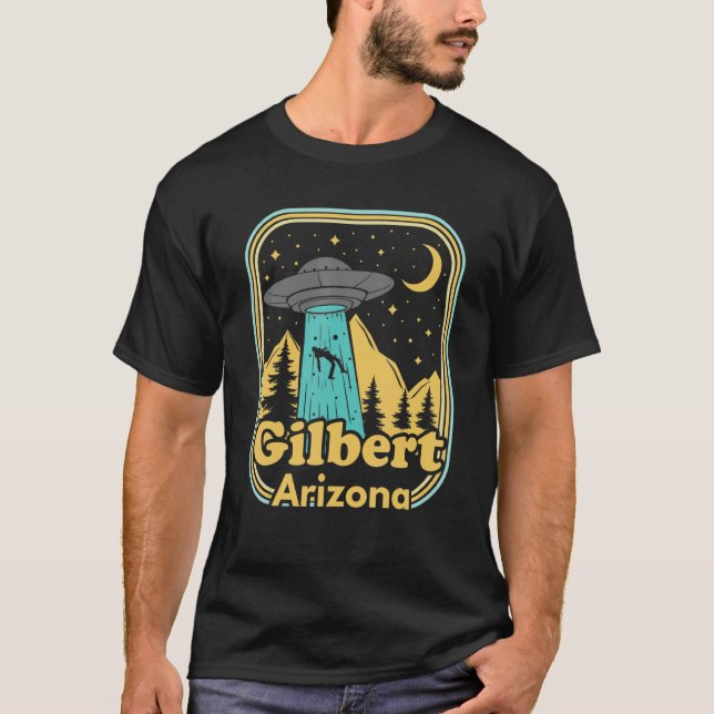 Camiseta Gilbert Arizona Ufo Alien Hunter Estado irónico de (Anverso)