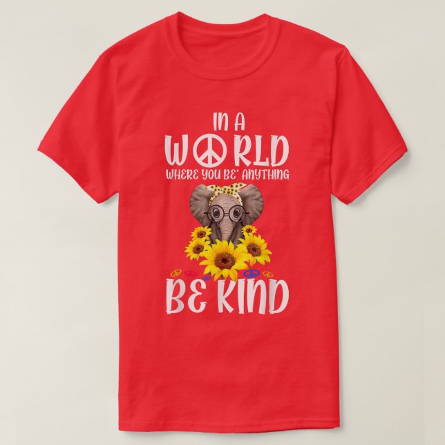 Camiseta Gilden Elephant Sunflower Be Kind Graphic Tee (Diseño del anverso)