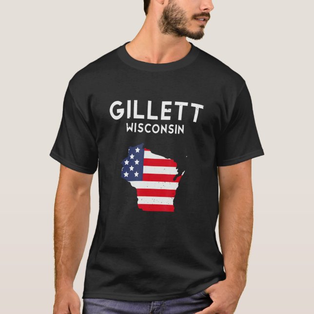 Camiseta Gillett Wisconsin USA State America Travel Wiscons (Anverso)