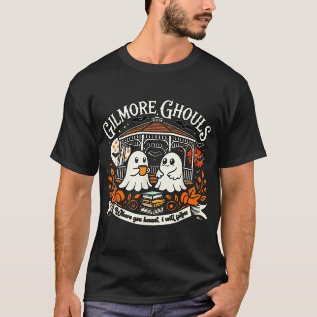 Camiseta Gilmore Cosy Ghouls Ghost Parody Halloween Fall (Anverso)