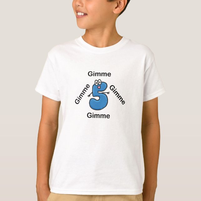 Camiseta Gimme 5,give me five birthday 5th Birthday (Anverso)