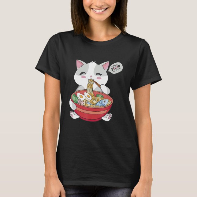 Camiseta gimme food no besos udon huevos pescado nori stick (Anverso)