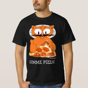 Camiseta ¡GIMME PIZZA! Señor Gato con Pepperoni Pizza Slice