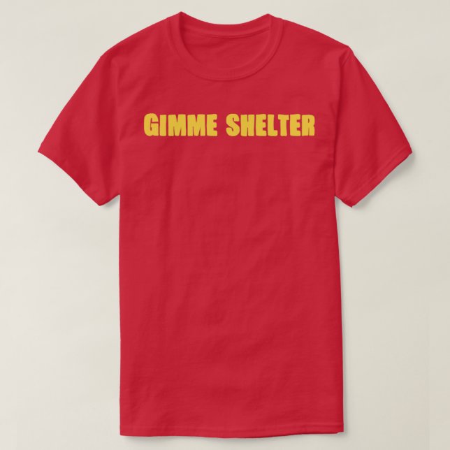 Camiseta Gimme Shelter mostard (Diseño del anverso)