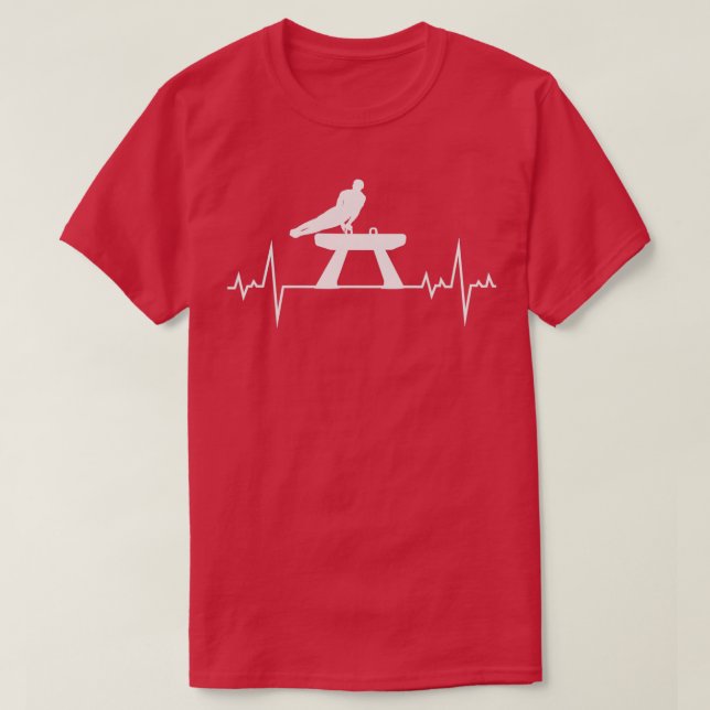 Camiseta Gimnasia artística Pommel Horse Gimnast Heartbeat (Diseño del anverso)