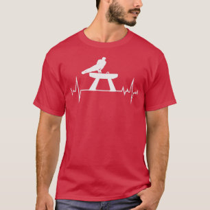 Camiseta Gimnasia artística Pommel Horse Gimnast Heartbeat