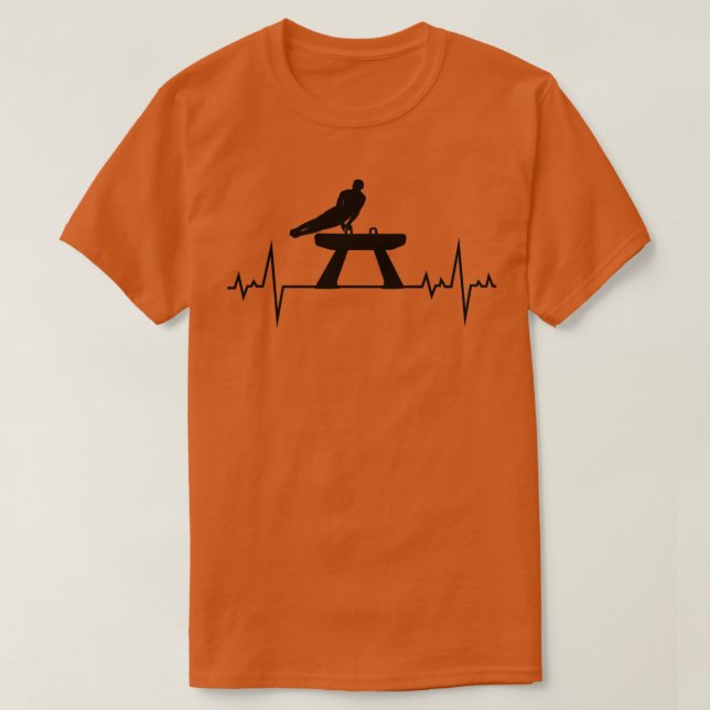 Camiseta Gimnasia artística Pommel Horse Gimnast Heartbeat (Diseño del anverso)